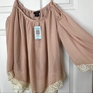 Pink torrid cold shoulder top